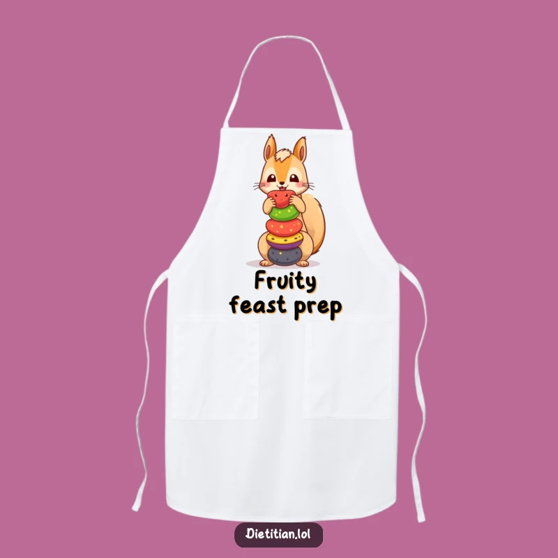 Funny Squirrel Fruit Chef Apron: Cook Up Laughs in the Kitchen
