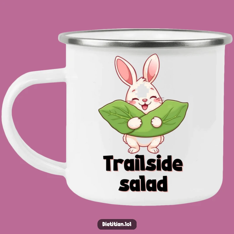 Funny Rabbit Greens Lover Camping Mug: Sip Healthy Outdoors with Joy