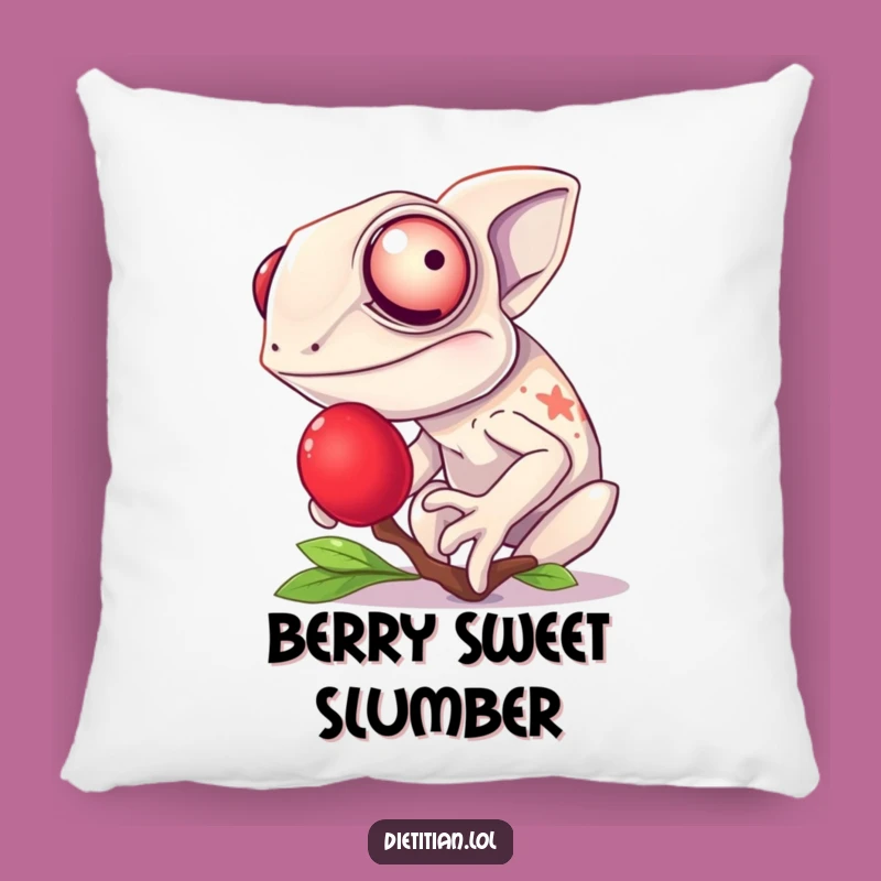 Funny Chameleon Berry Cushion: Comfy Color for a Playful Space