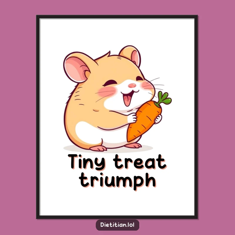 Funny Hamster Carrot Digital Art: Instant Joyful Decor for Your Walls