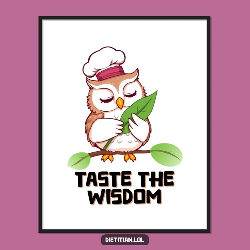 Funny Chef Owl Poster: Add Gourmet Nature to Your Walls