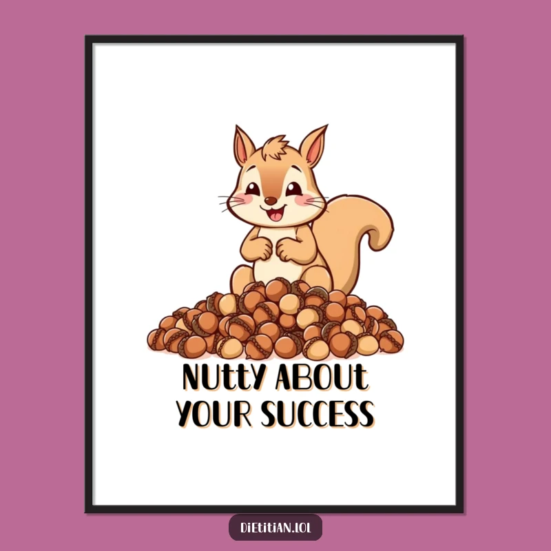 Funny Free Printable Wall Art: Acorn Squirrel - Whimsical Downloadable Decor!