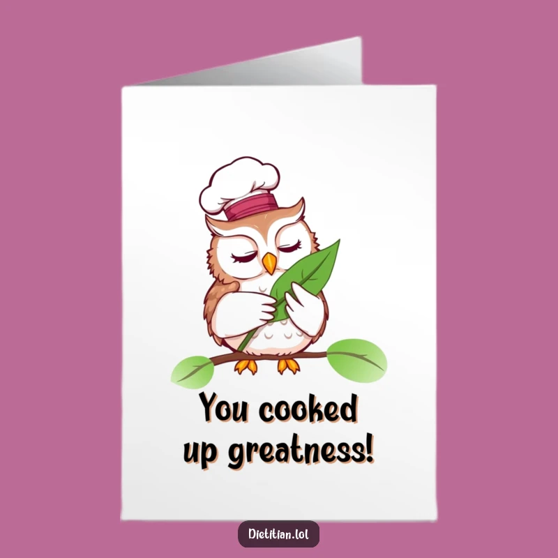 Free Printable Congrats Card: Chef Owl - Gourmet Success Downloadable Gift!